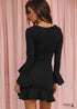 black boho dress short
